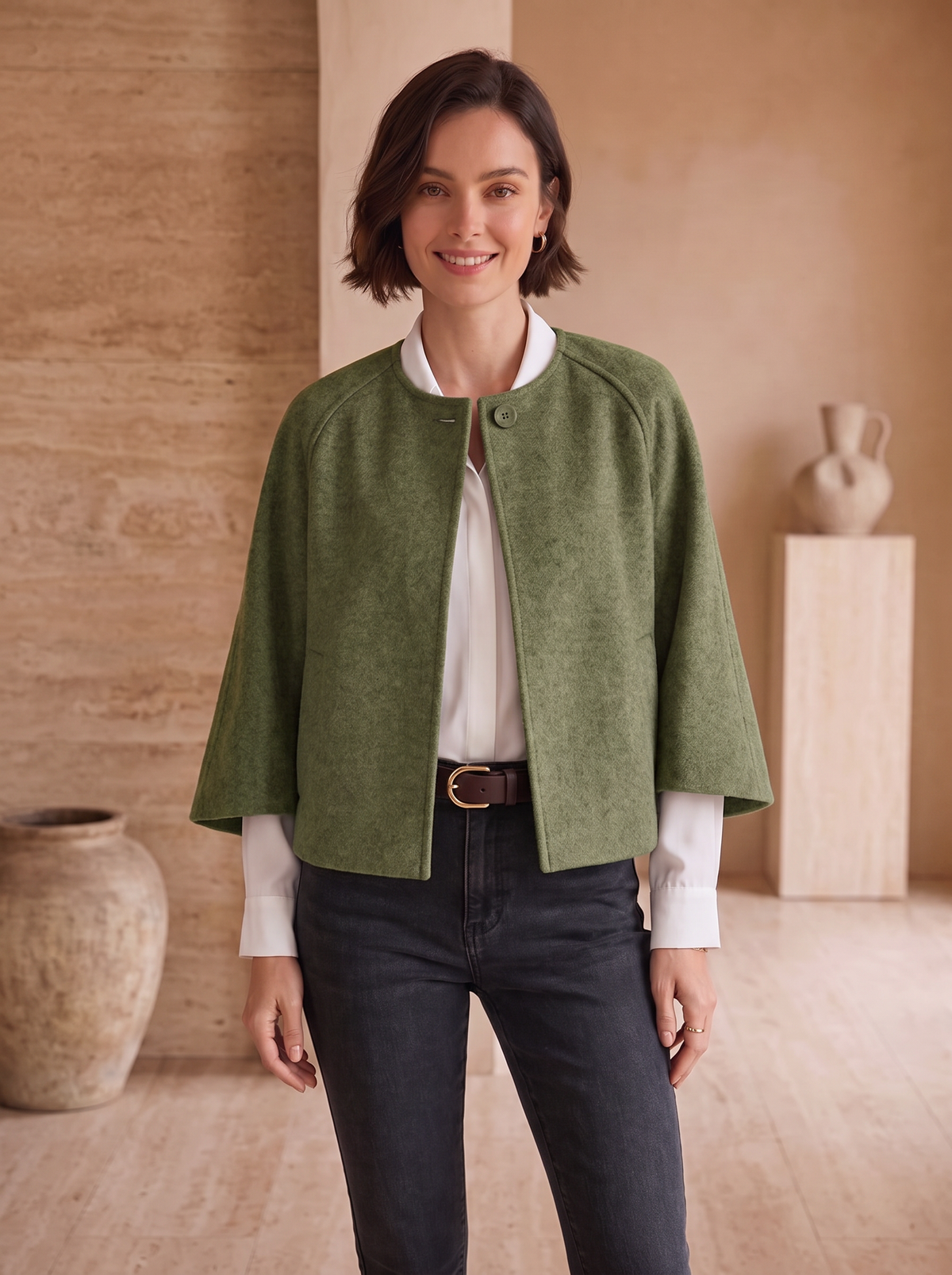 Women's wool outerwear jacket