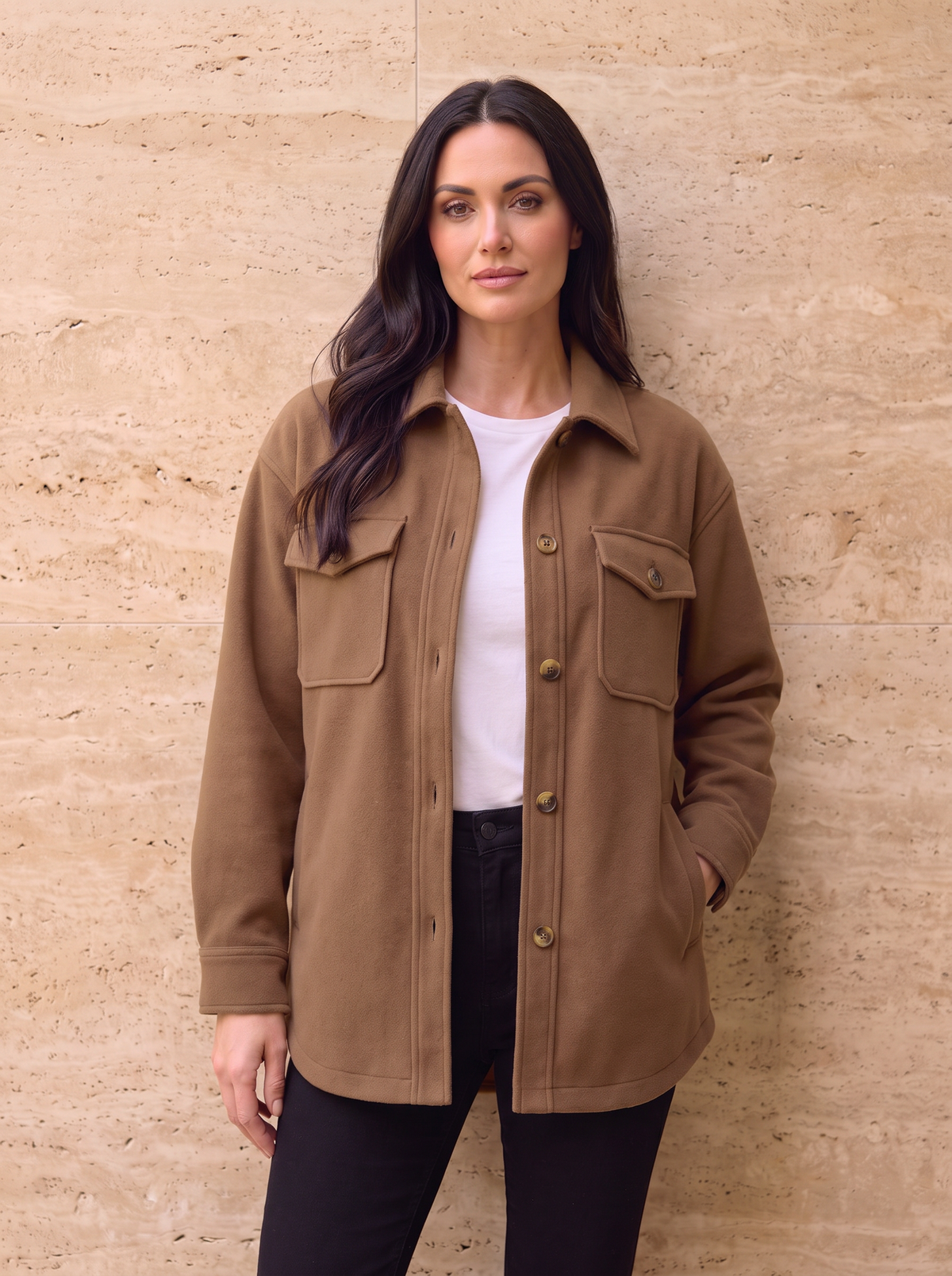 Cotton shirt with oversized fit