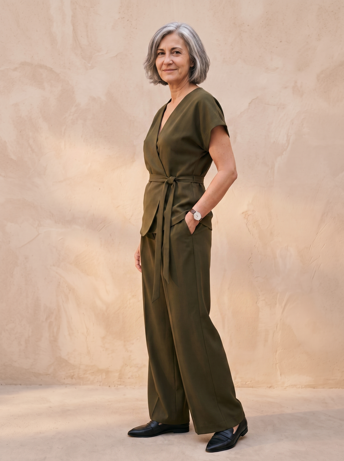 Wide leg trouser set women
