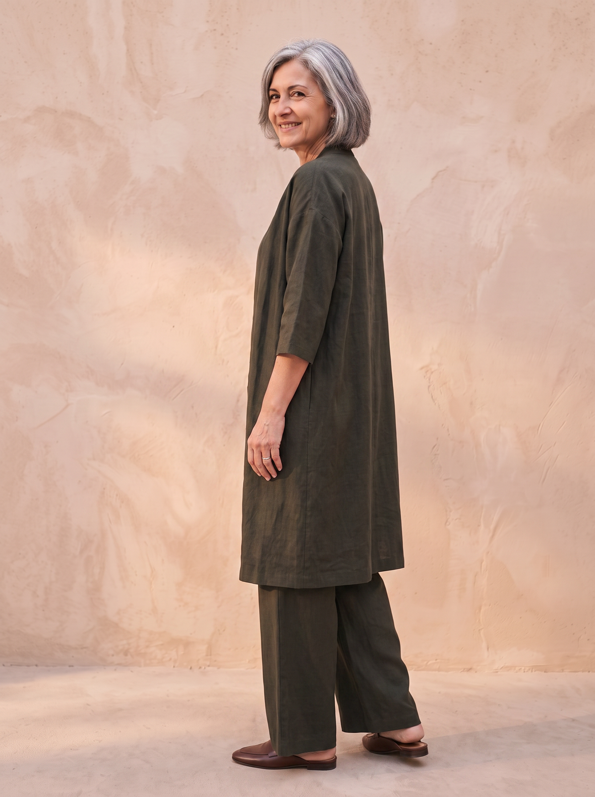 Women's three piece woven trouser set