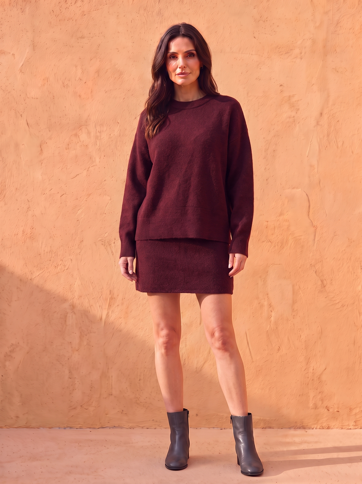 Women's casual knit skirt set