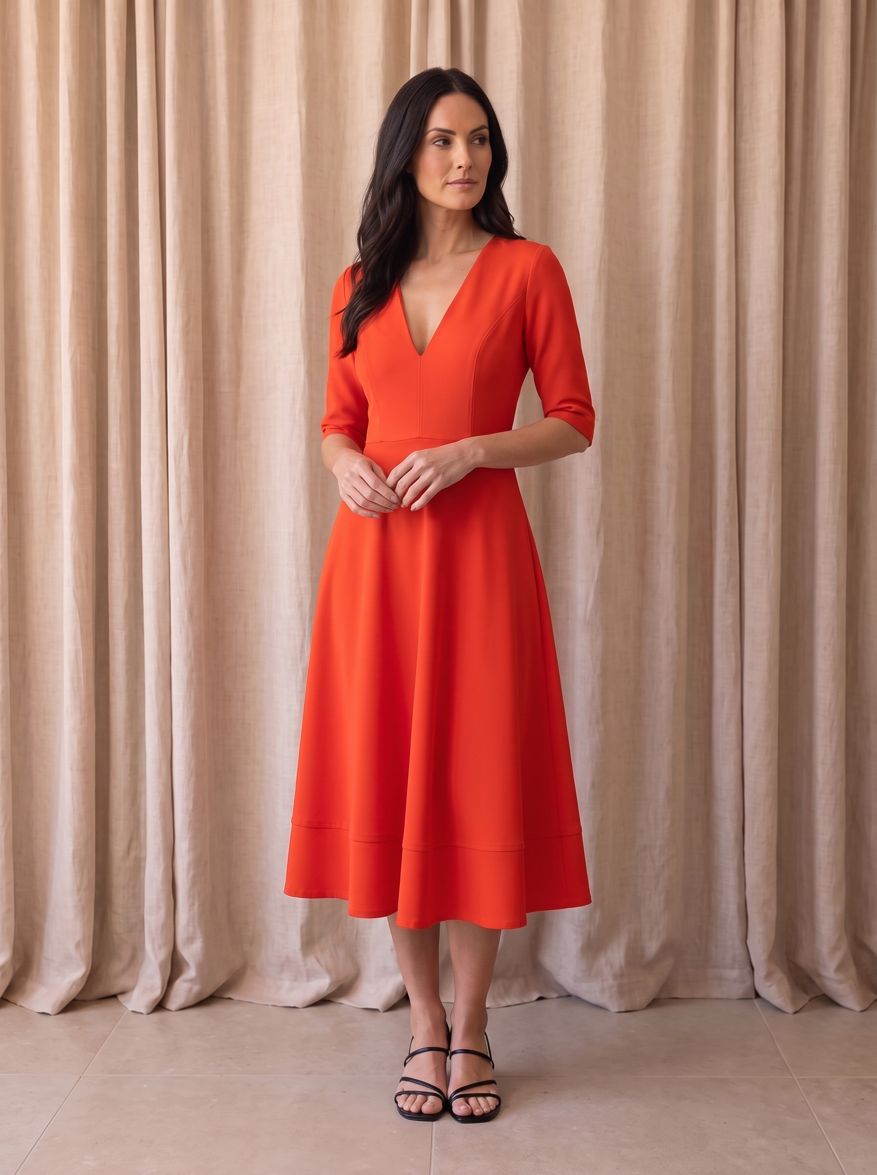 Women's flared midi dress