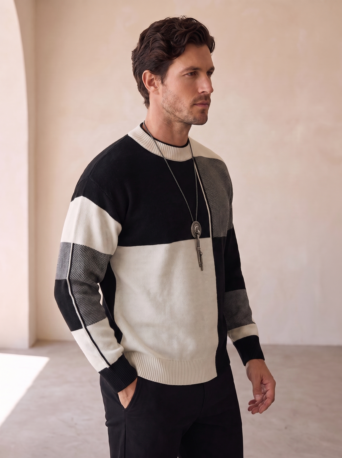 Men's wool blend knit jumper