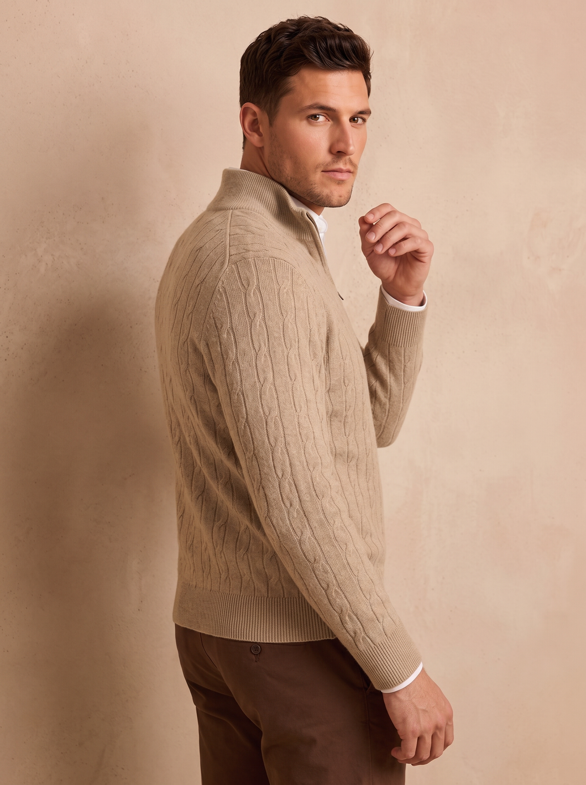 Men's slim fit knit sweatshirt