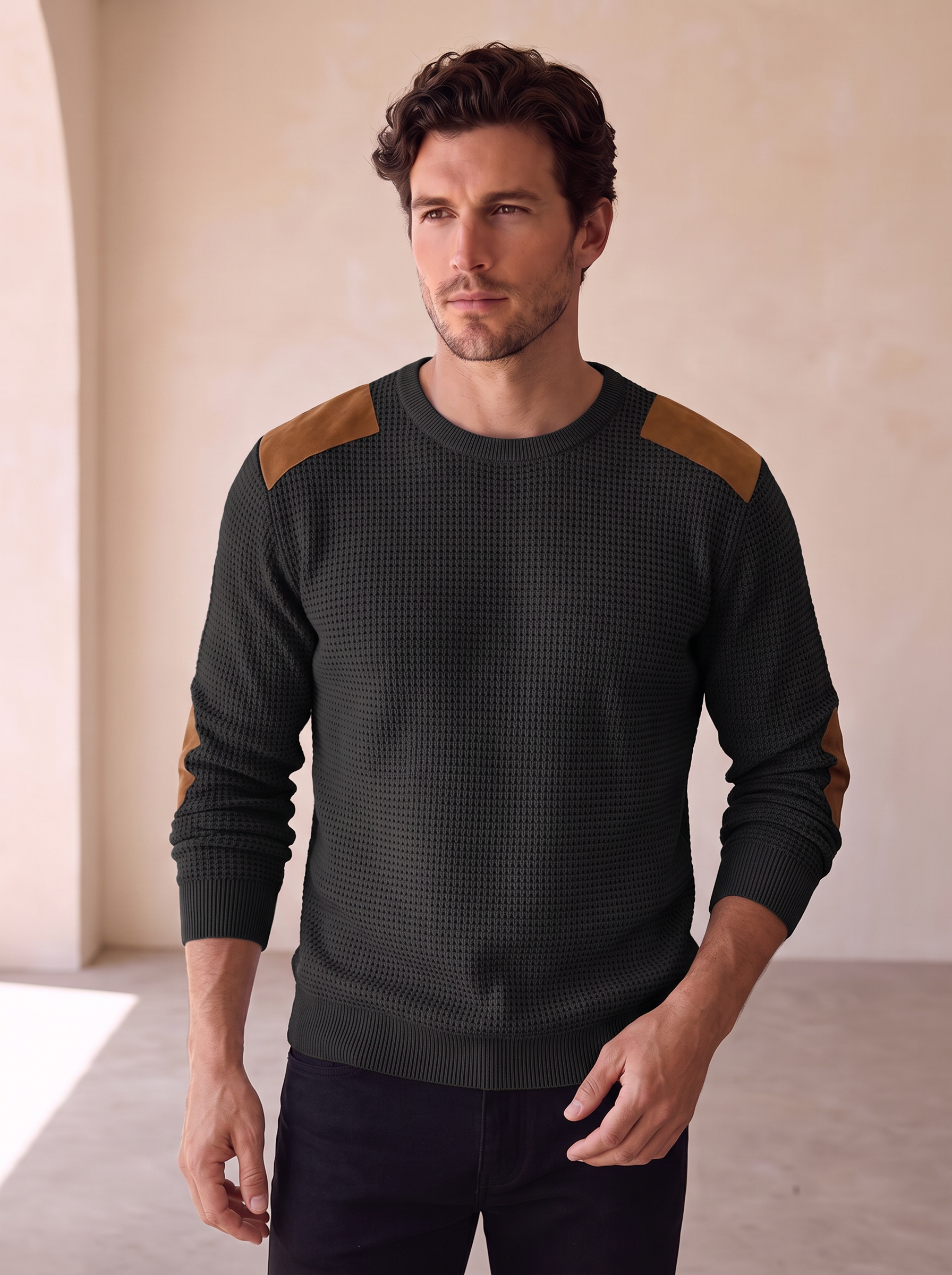 Wool blend jumper for men