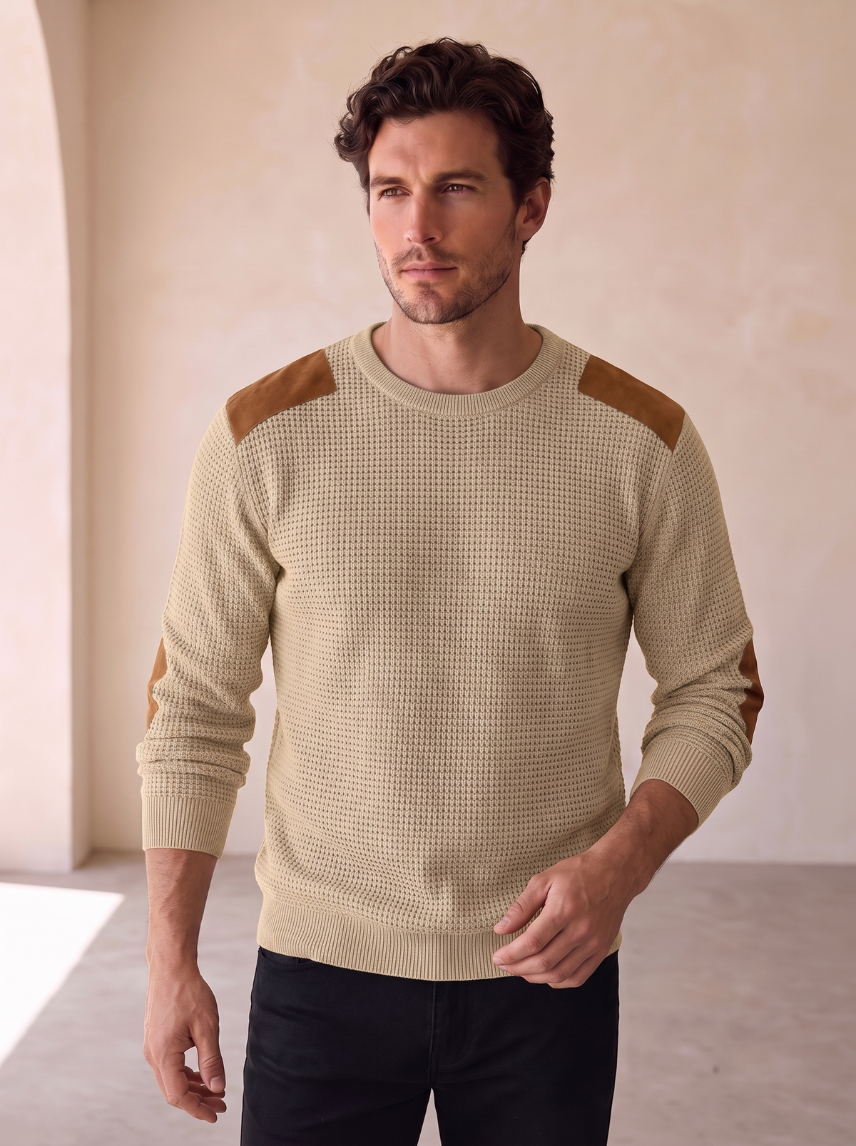 Regular fit wool blend jumper men