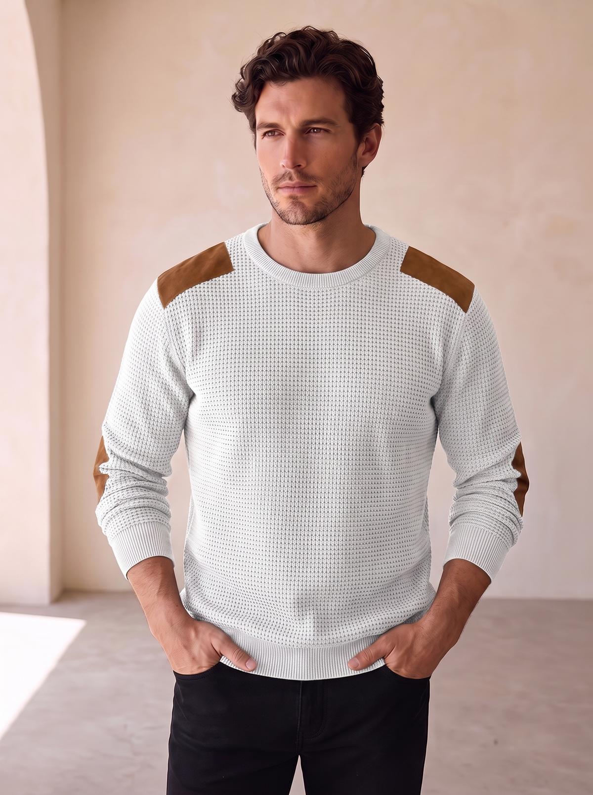 Men's wool blend knit jumper
