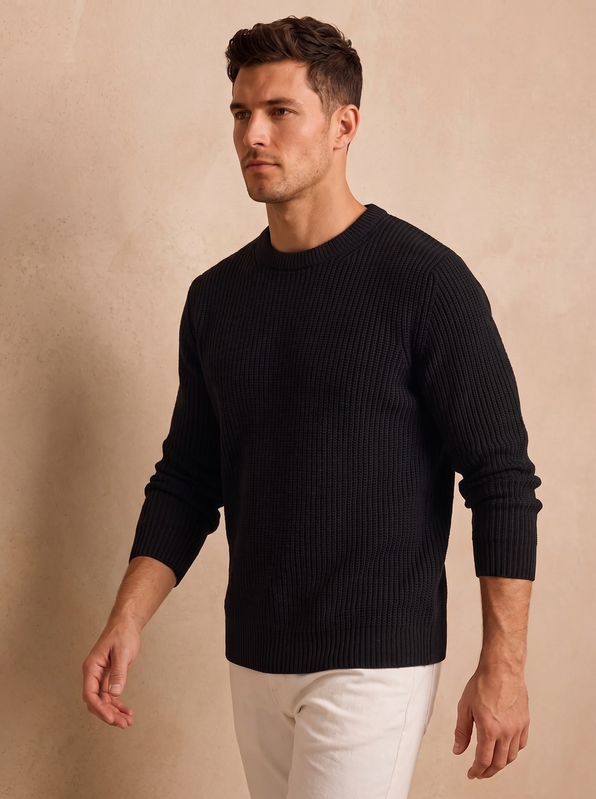 Wool blend jumper for men