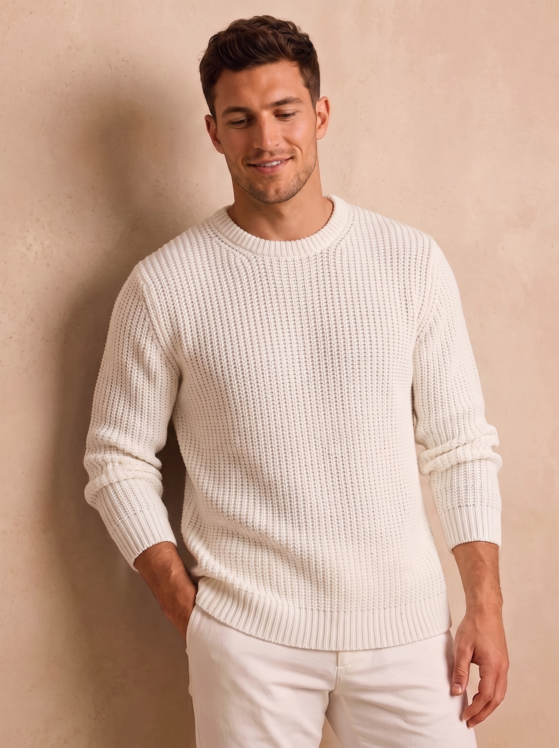 Men's textured knit jumper