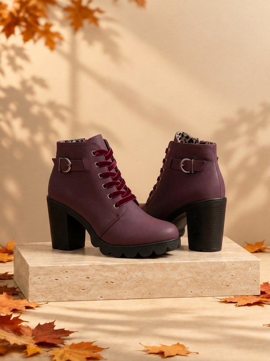 Women's chunky ankle boots for cooler weather