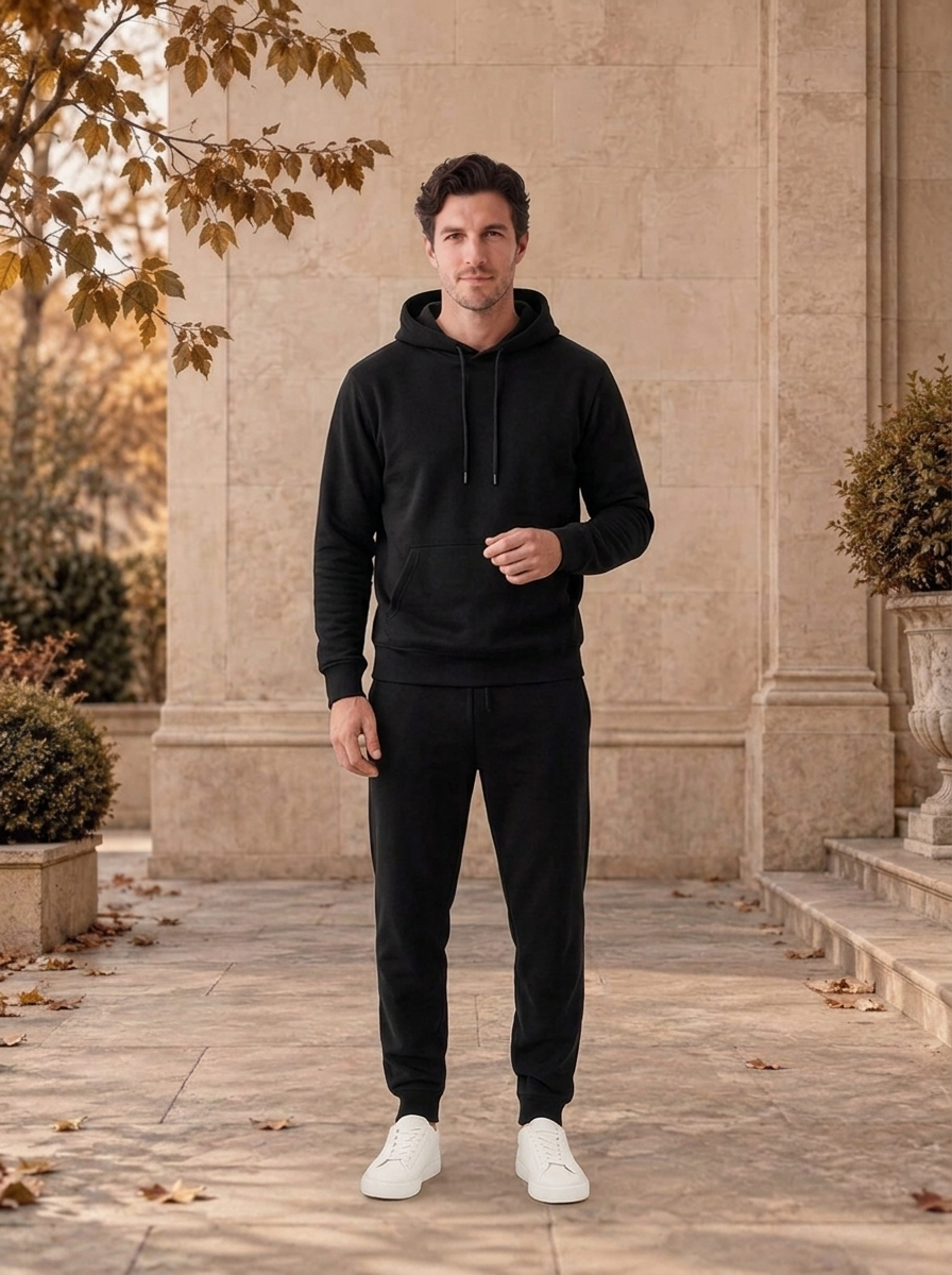 Men's cotton tracksuit for fall layering