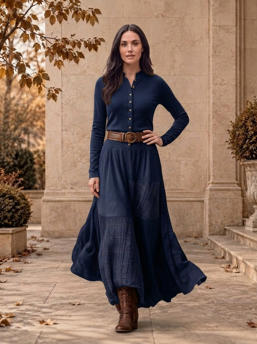 Women's regular fit maxi dress for winter