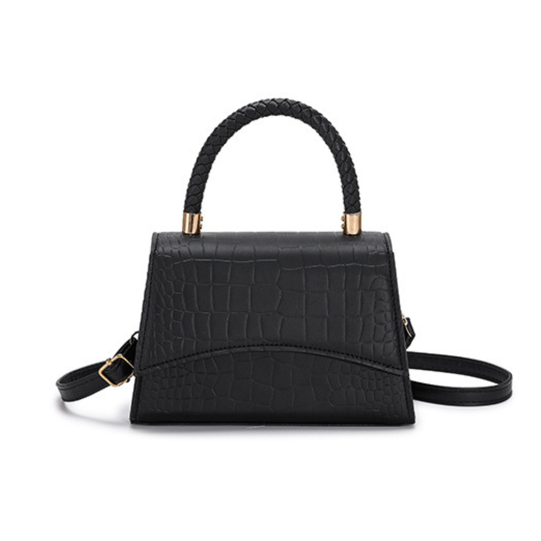 Sac Structuré à Poignée et Finition Croco Femme