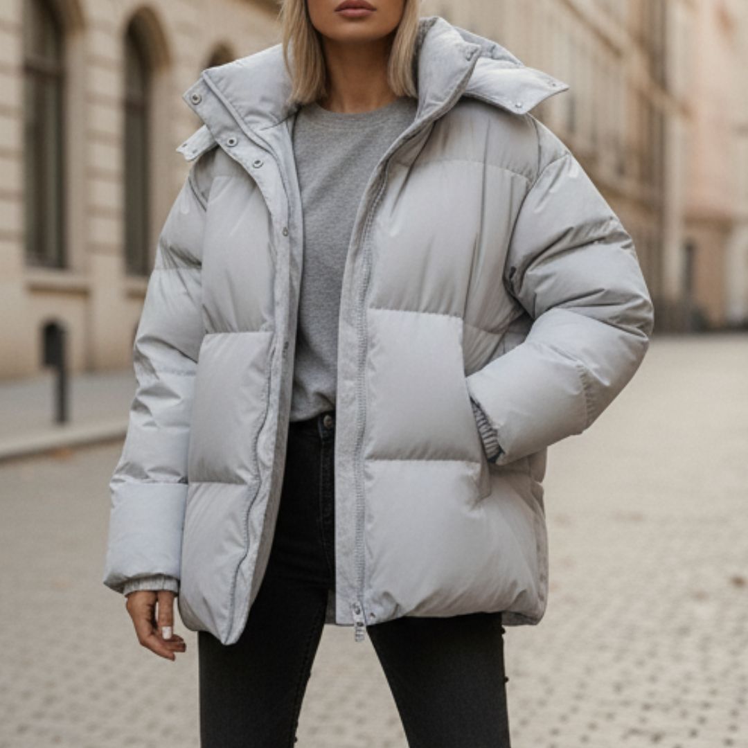 Sweat à Capuche Court Matelassé pour Femme