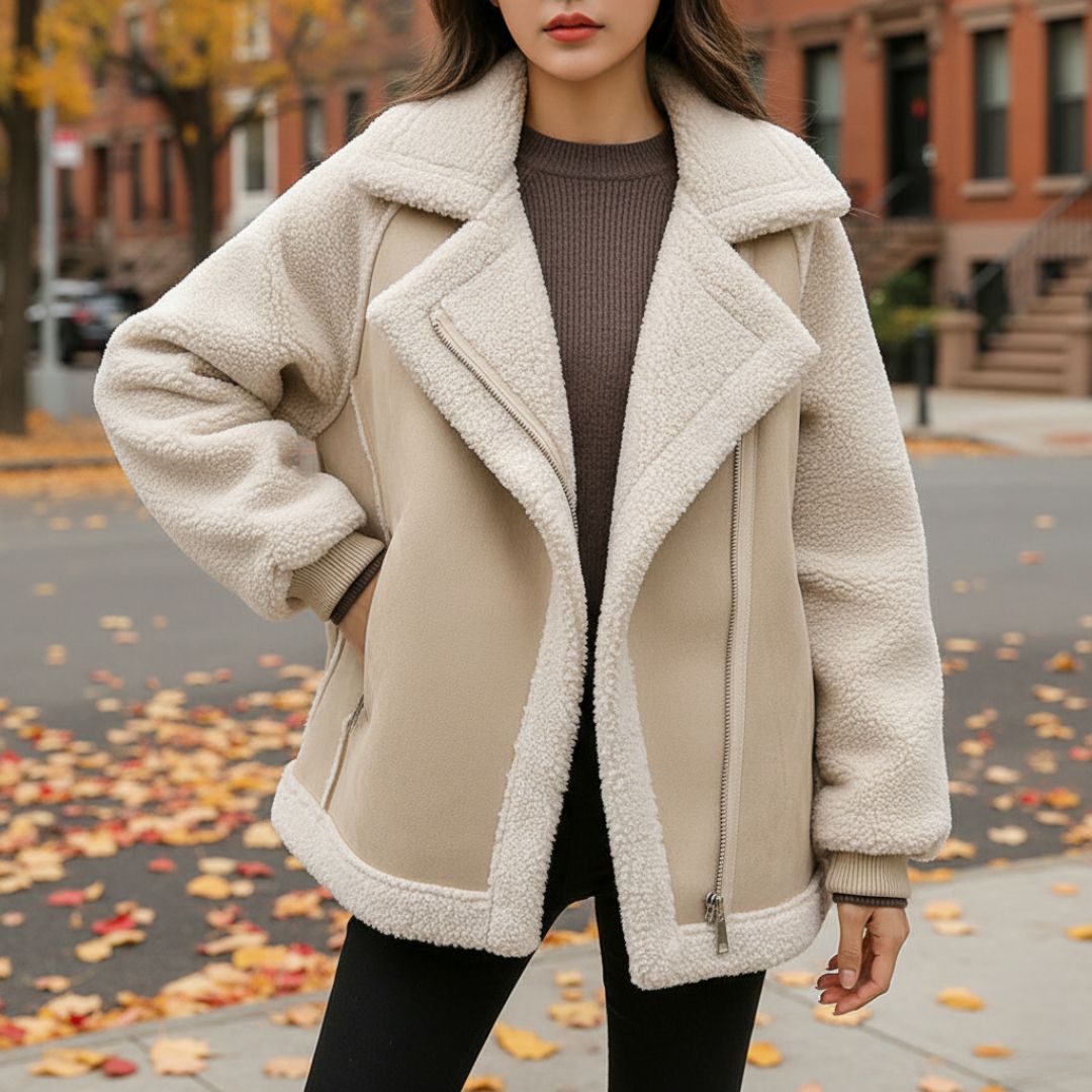 Veste Oversize en Fausse Fourrure pour Femme