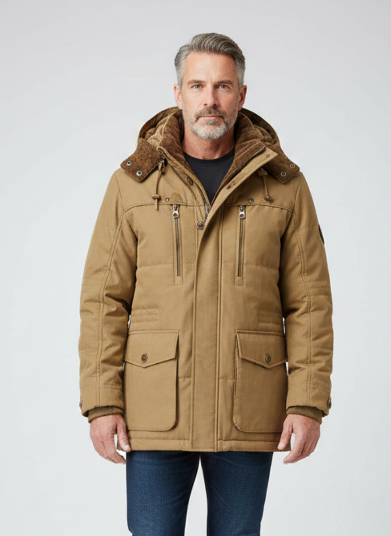 Insulated parka with zip closure regular fit menswear
