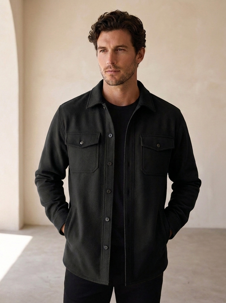 Casual overshirt with two chest pockets