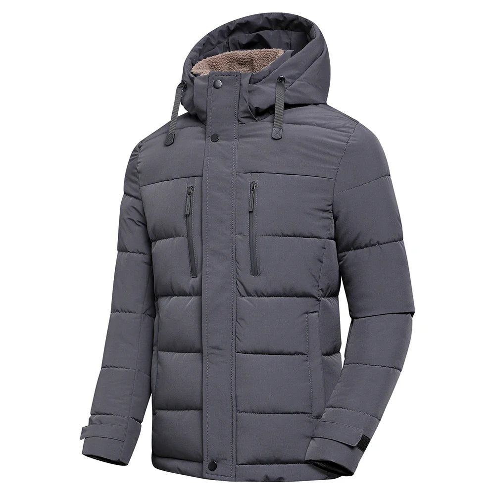 insulated puffer coat with front zip pockets