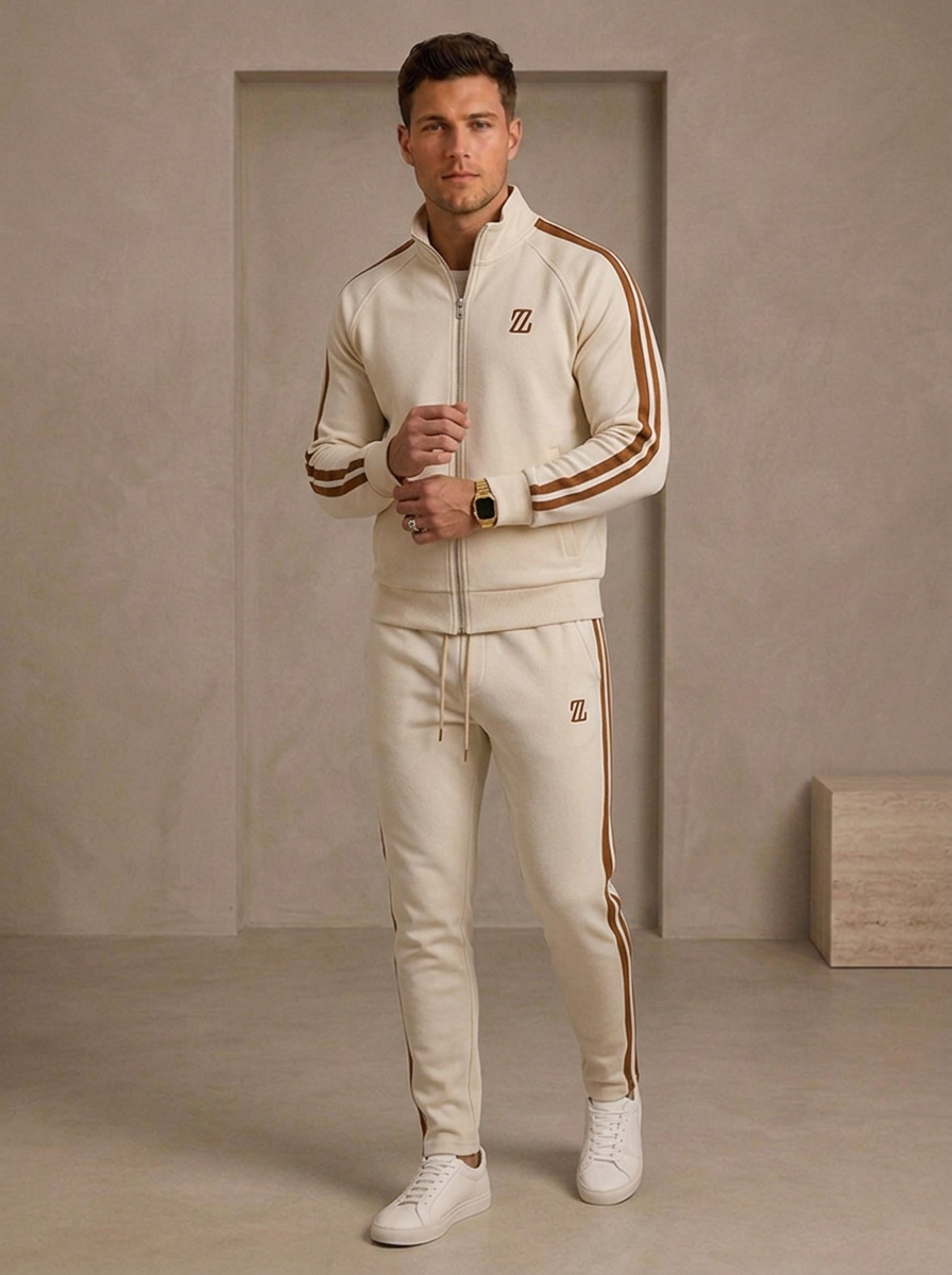 Men's zip jacket with matching trousers