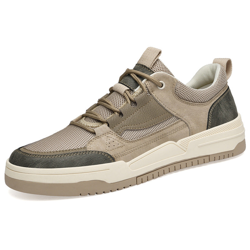 athletic sneakers with breathable mesh upper and rubber outsole viewed from front quarter angle