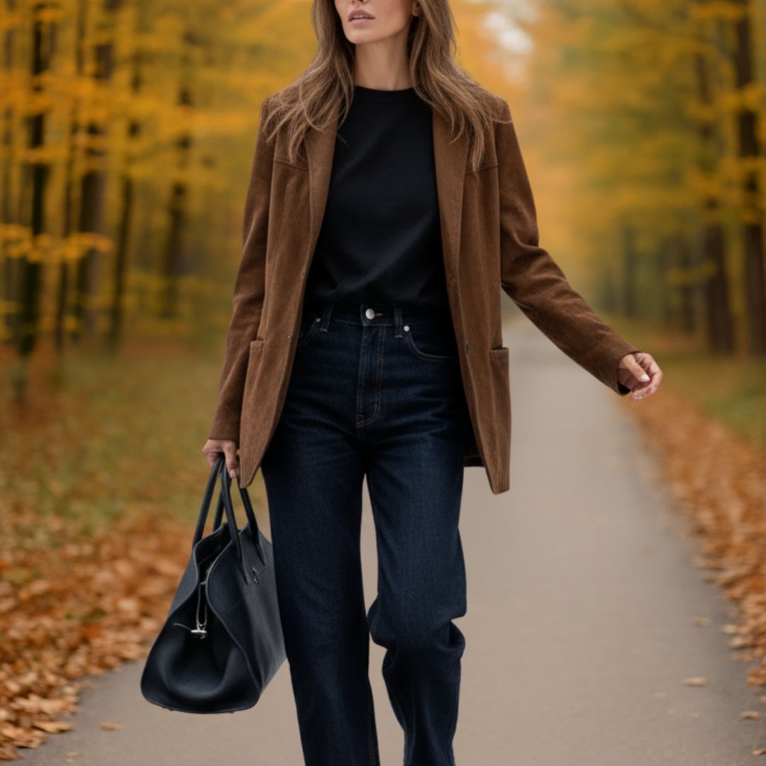 Veste Suède Élégante & Polyvalente Femme