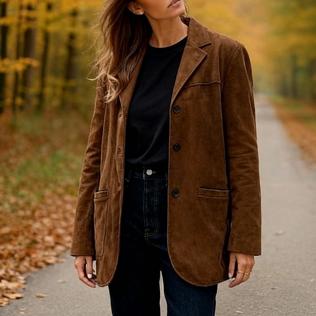 Veste Suède Élégante & Polyvalente Femme