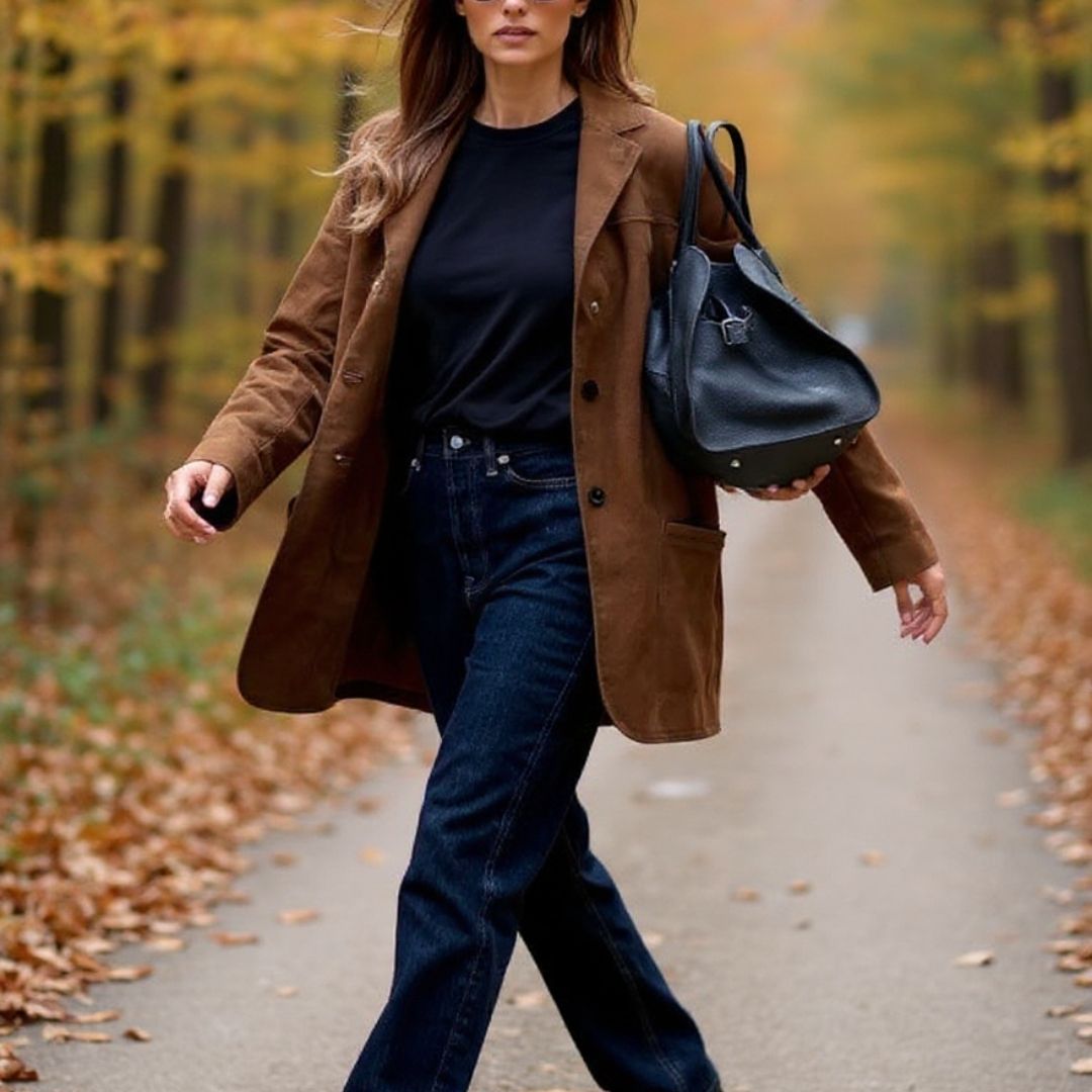 Veste Suède Élégante & Polyvalente Femme